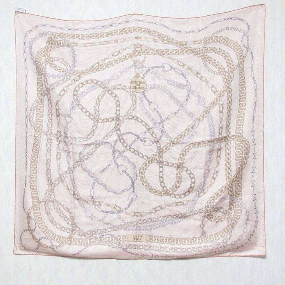 Hermes Carre90 REACTION EN CHAINES Silk Scarf